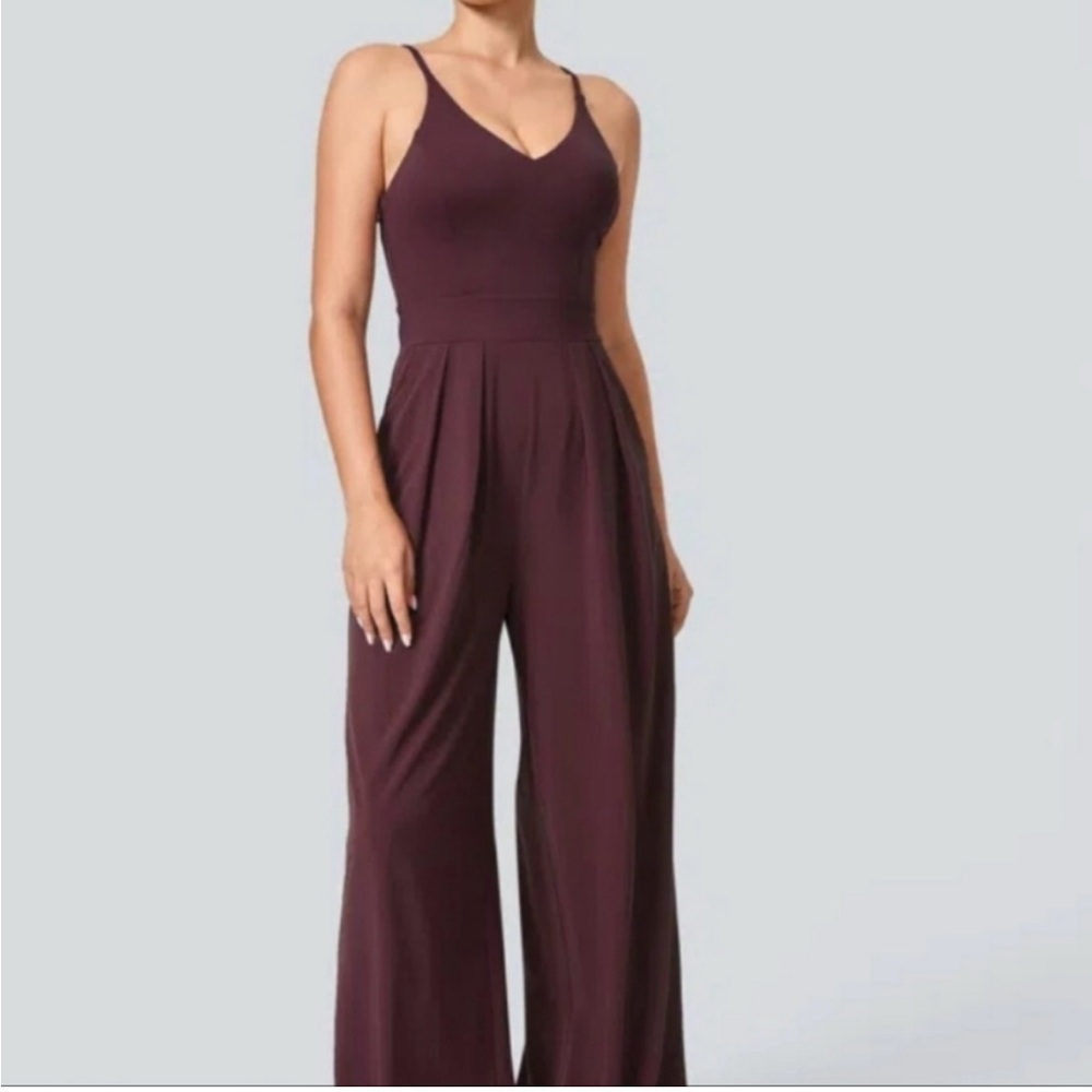 Halara elegant Burgundy Jumpsuit nwt medium